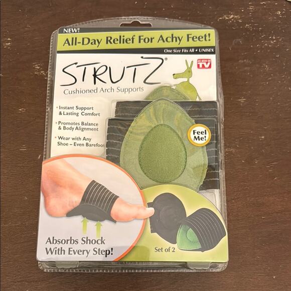 As Seen on TV | Strutz Cushioned Arch Supports - Green NIB - Picture 1 of 7